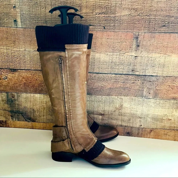 NWT Apepazza Zebu Leather Knit Boots - Picture 3 of 10